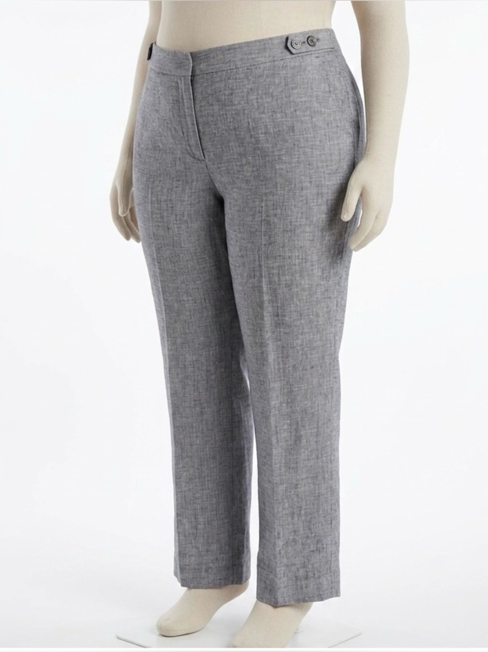 Talbots Women's Light Gray Linen-Blend Trousers-Size 18 NWT